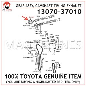 CAMSHAFT TIMING EXHAUST 13070-37010 1307037010 Genuine Toyota GEAR ASSY