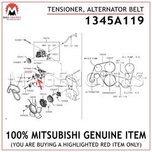 1345A119 MITSUBISHI GENUINE TENSIONER, ALTERNATOR BELT