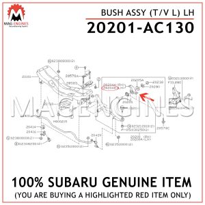 20201-AC130 SUBARU GENUINE BUSH ASSY (TV L) LH 20201AC130