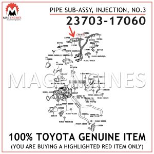 23703-17060 TOYOTA GENUINE PIPE SUB-ASSY, INJECTION, NO.3 2370317060