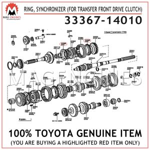 33367-14010 TOYOTA GENUINE RING, SYNCHRONIZER (FOR TRANSFER FRONT DRIVE CLUTCH)