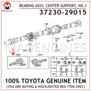 37230-29015 TOYOTA GENUINE BEARING ASSY, CENTER SUPPORT, NO.1 3723029015