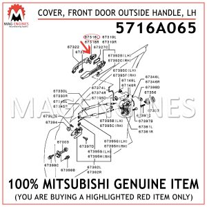 5716A065 MITSUBISHI GENUINE COVER, FRONT DOOR OUTSIDE HANDLE, LH