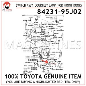 84231-95J02 TOYOTA GENUINE SWITCH ASSY, COURTESY LAMP (FOR FRONT DOOR) 8423195J02