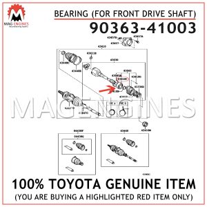 90363-41003 TOYOTA GENUINE BEARING (FOR FRONT DRIVE SHAFT) 9036341003
