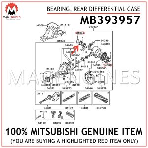 MB393957 MITSUBISHI GENUINE BEARING, REAR DIFFERENTIAL CASE