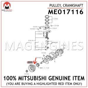 ME017116 MITSUBISHI GENUINE PULLEY, CRANKSHAFT