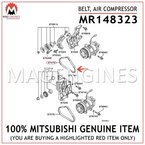MR148323 MITSUBISHI GENUINE BELT, AIR COMPRESSOR