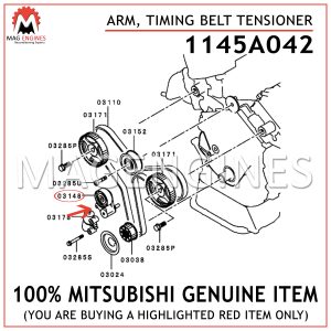 1145A042 MITSUBISHI GENUINE ARM, TIMING BELT TENSIONER