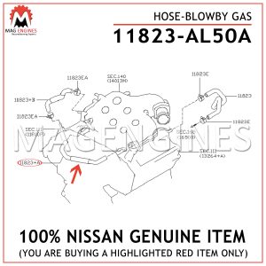 11823-AL50A NISSAN GENUINE HOSE-BLOWBY GAS 11823AL50A