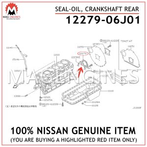 12279-06J01 NISSAN GENUINE SEAL-OIL, CRANKSHAFT REAR 1227906J01