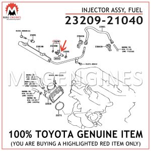23209-21040 TOYOTA GENUINE INJECTOR ASSY, FUEL 2320921040