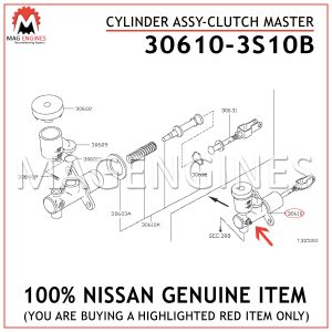 30610-3S10B NISSAN GENUINE CYLINDER ASSY-CLUTCH MASTER 306103S10B