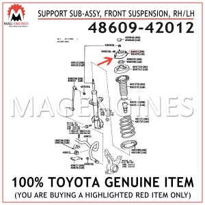 48609-42012 TOYOTA GENUINE SUPPORT SUB-ASSY, FRONT SUSPENSION, RHLH 486094201248609-42012 TOYOTA GENUINE SUPPORT SUB-ASSY, FRONT SUSPENSION, RHLH 4860942012