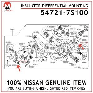 54721-7S100 NISSAN GENUINE INSULATOR-DIFFERENTIAL MOUNTING 547217S100