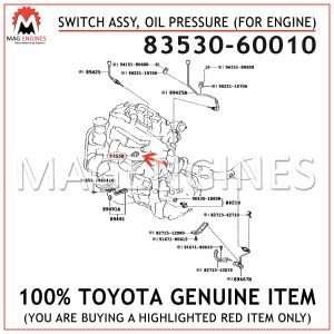 83530-60010 TOYOTA GENUINE SWITCH ASSY, OIL PRESSURE (FOR ENGINE) 8353060010