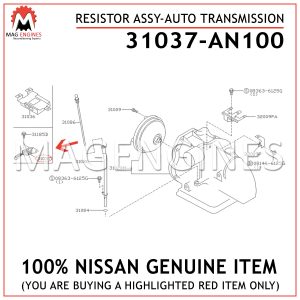31037-AN100 NISSAN GENUINE RESISTOR ASSY-AUTO TRANSMISSION 31037AN100