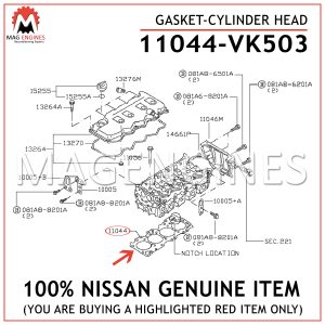 11044-VK503 NISSAN GENUINE GASKET-CYLINDER HEAD 11044VK503