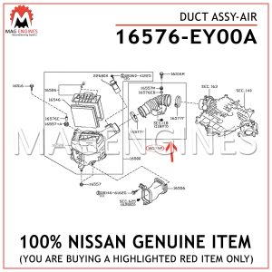 16576-EY00A NISSAN GENUINE DUCT ASSY-AIR 16576EY00A