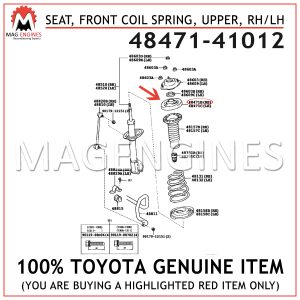 48471-41012 TOYOTA GENUINE SEAT, FRONT COIL SPRING, UPPER, RHLH 4847141012