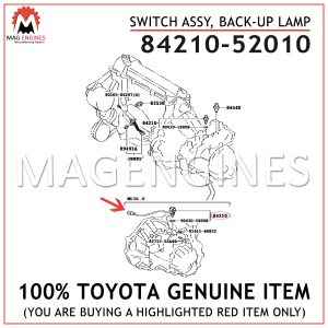 84210-52010 TOYOTA GENUINE SWITCH ASSY, BACK-UP LAMP 8421052010