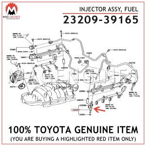 23209-39165 TOYOTA GENUINE INJECTOR ASSY, FUEL 2320939165