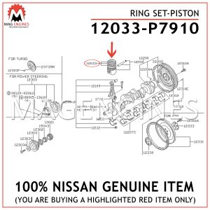 12033-P7910 NISSAN GENUINE RING SET-PISTON 12033P7910