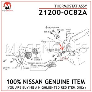 21200-0C82A NISSAN GENUINE THERMOSTAT ASSY 212000C82A