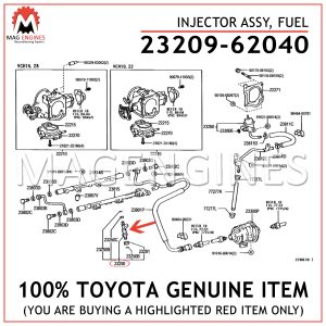 23209-62040 TOYOTA GENUINE INJECTOR ASSY, FUEL 2320962040