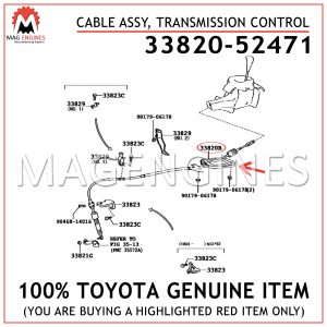 33820-52471 TOYOTA GENUINE CABLE ASSY, TRANSMISSION CONTROL 3382052471