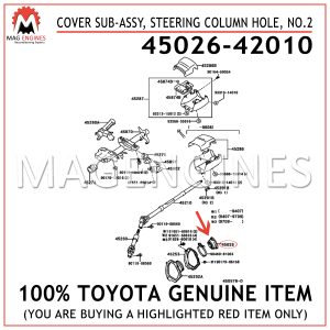 45026-42010 TOYOTA GENUINE COVER SUB-ASSY, STEERING COLUMN HOLE, NO.2 4502642010