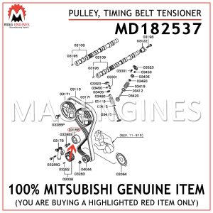 MD182537 MITSUBISHI GENUINE PULLEY, TIMING BELT TENSIONER