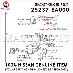 25237-EA000 NISSAN GENUINE BRACKET-CHASSIS RELAY 25237EA000