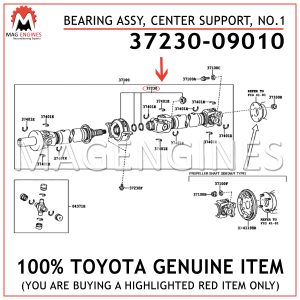37230-09010 TOYOTA GENUINE BEARING ASSY, CENTER SUPPORT, NO.1 3723009010