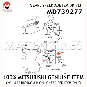 MD739277 MITSUBISHI GENUINE GEAR, SPEEDOMETER DRIVEN