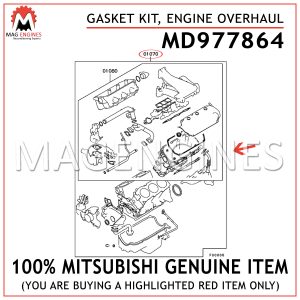 MD977864 MITSUBISHI GENUINE GASKET KIT, ENGINE OVERHAUL
