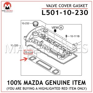 L501-10-230 MAZDA GENUINE VALVE COVER GASKET L50110230
