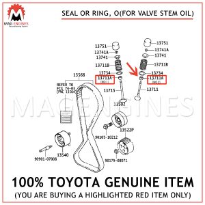 90913-02093 & 90913-02128 TOYOTA GENUINE SEAL OR RING, O(FOR VALVE STEM OIL) - 24Pcs
