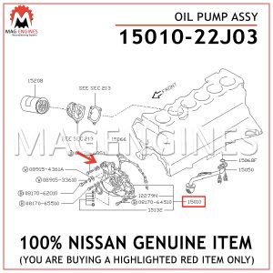 15010-22J03 NISSAN GENUINE OIL PUMP ASSY RD28-TURBO 2.8L 1501022J03