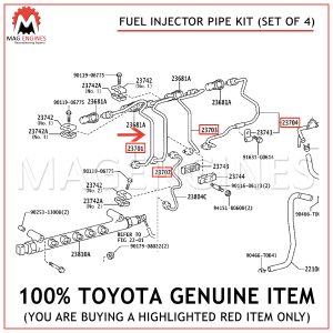 TOYOTA GENUINE FUEL INJECTOR PIPE KIT (SET OF 4) 1KD-FTV