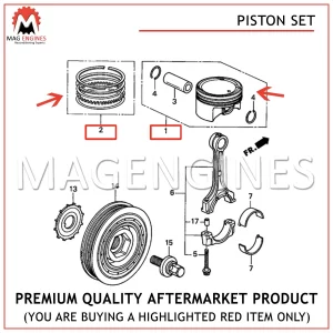 PISTON & RING SET HONDA K24A1 2.4 LTR